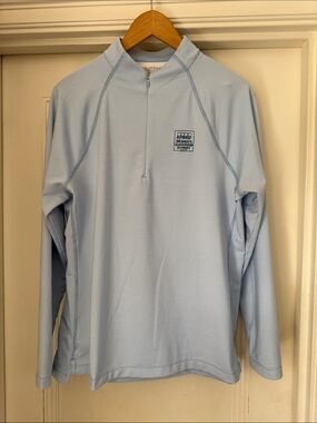 Peter Millar Light Blue Women's Long-Sleeve Quarter-Zip Sun Top